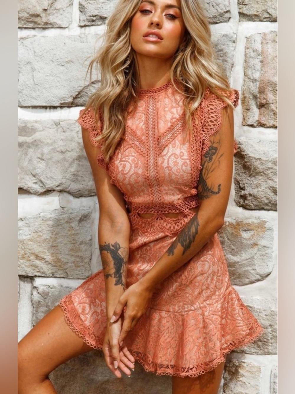 NWT Cheeky Chic Sage + Paije Worth the Chase Rose Dress Sz US/L AU/12 Summer